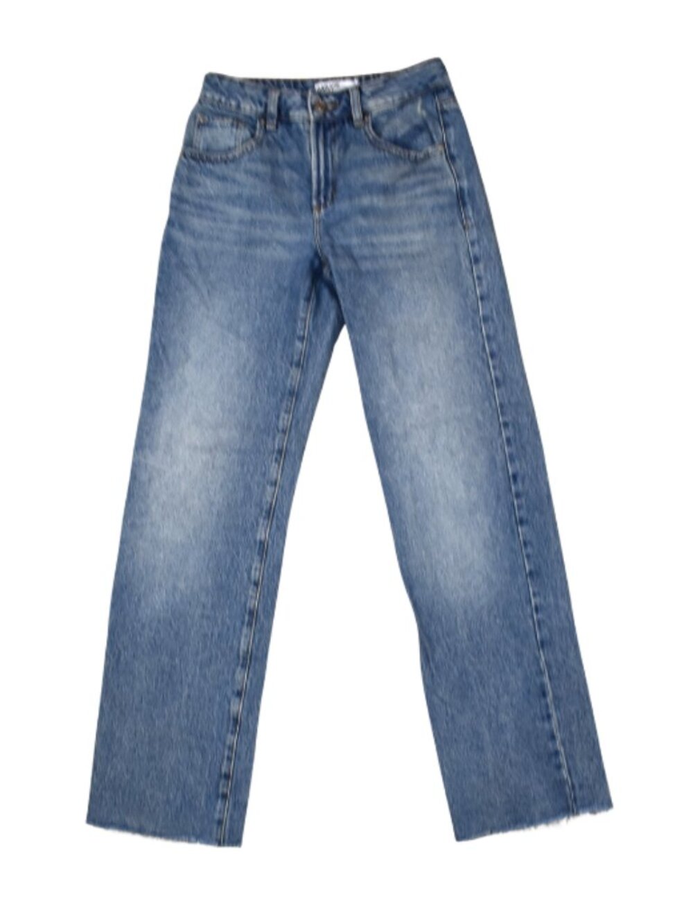 Garage 90s Straight Leg Jeans Size 0 Frayed Hem Vintage Wash Denim - Picture 3 of 12